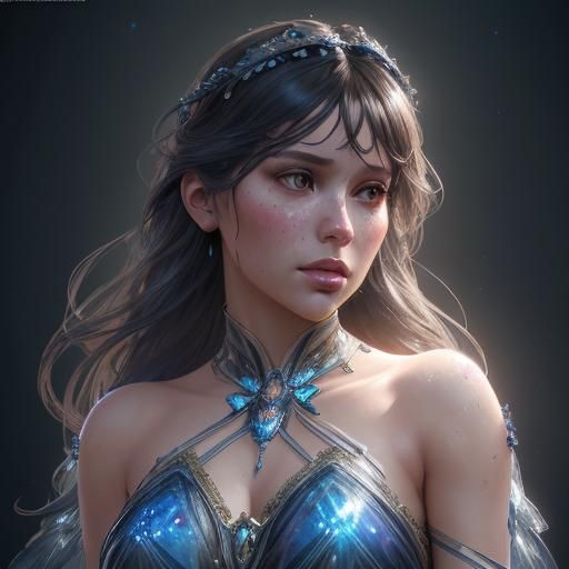 Crystalline Dress Portrait in Hyperdetailed Style