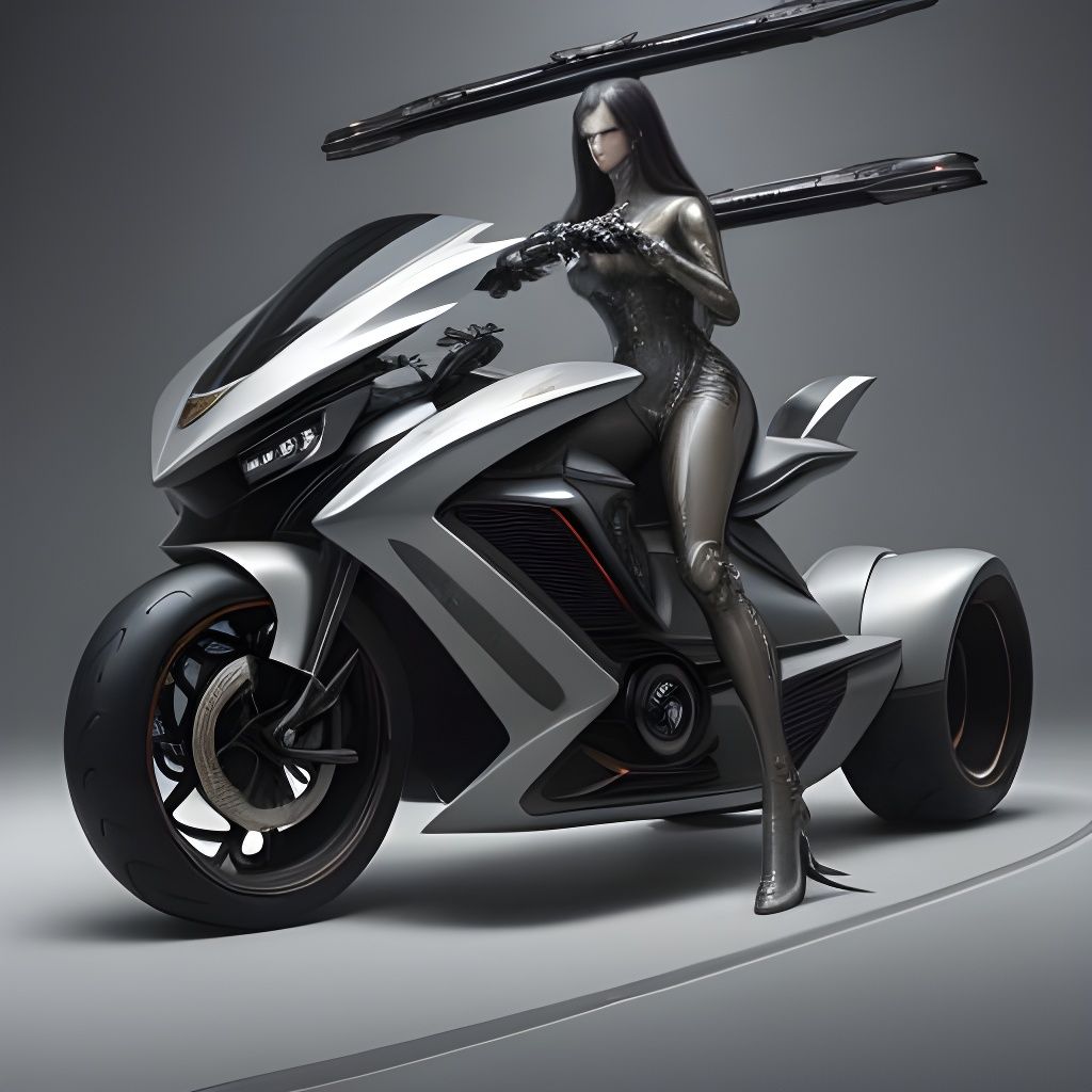 16k resolution, art by Leonardo da Vinci, H.R. Giger. A futuristic cityscape with a variety of advanced vehicles on whee...