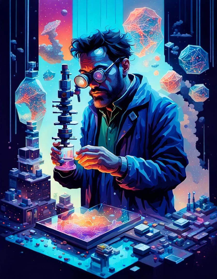 Human Genome Project: Vaporwave Style Portrait