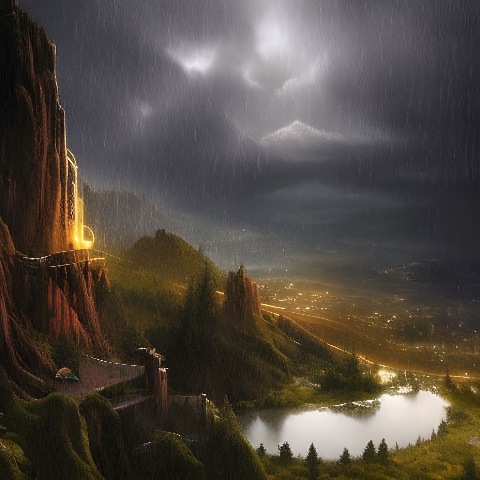 Rainy Mountain: Epic Cinematic Digital Matte Painting