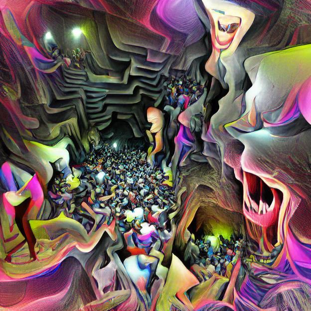 Abstract Cavernous Madness: A Surreal Image