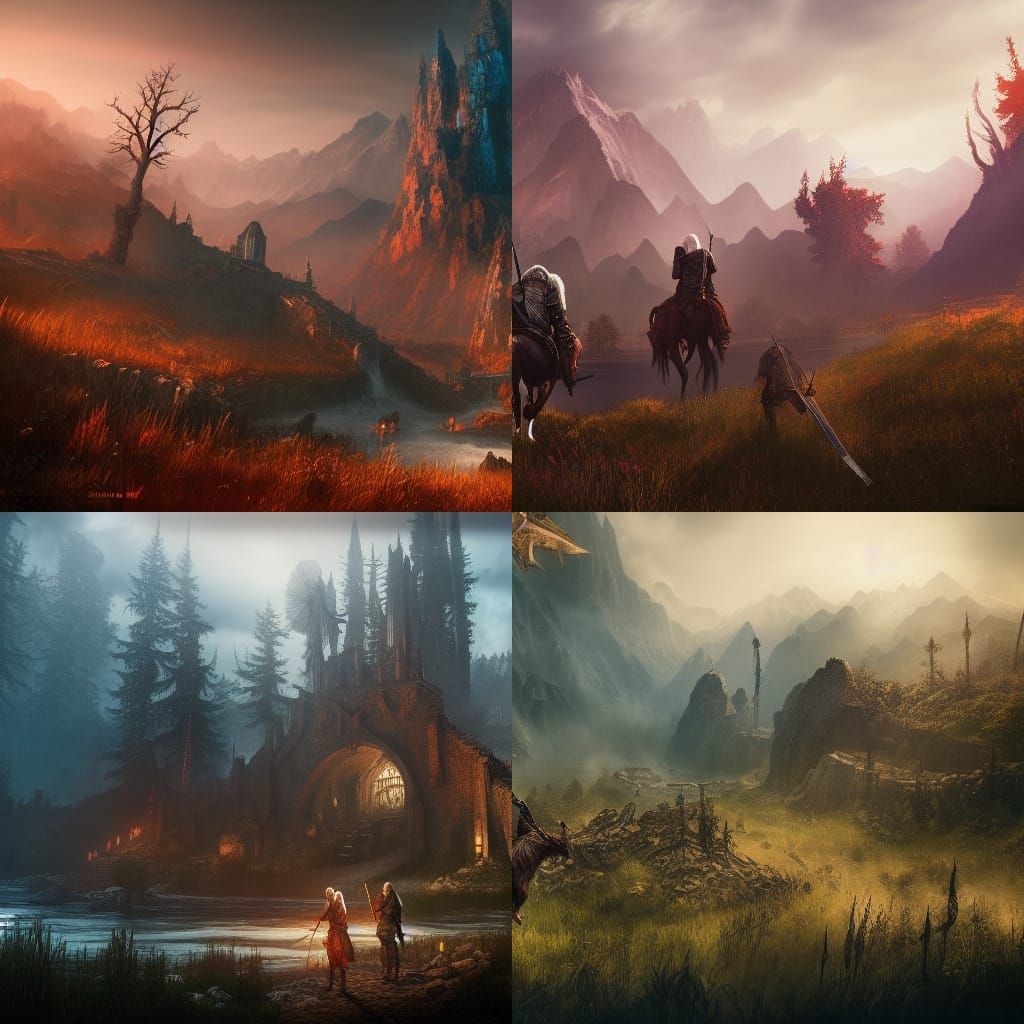 Detailed Witcher Matte Painting in 8K