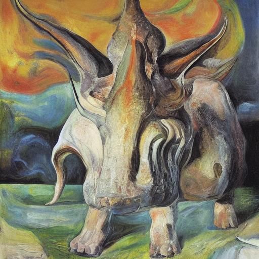 Majestic Mammal Triceratops in Realistic Style