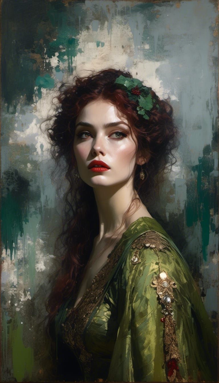 Vampiress as Bride of Dracula in Detailed Matte Painting