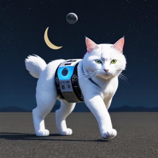 Android Robot Cat Shouts: Experience Points!