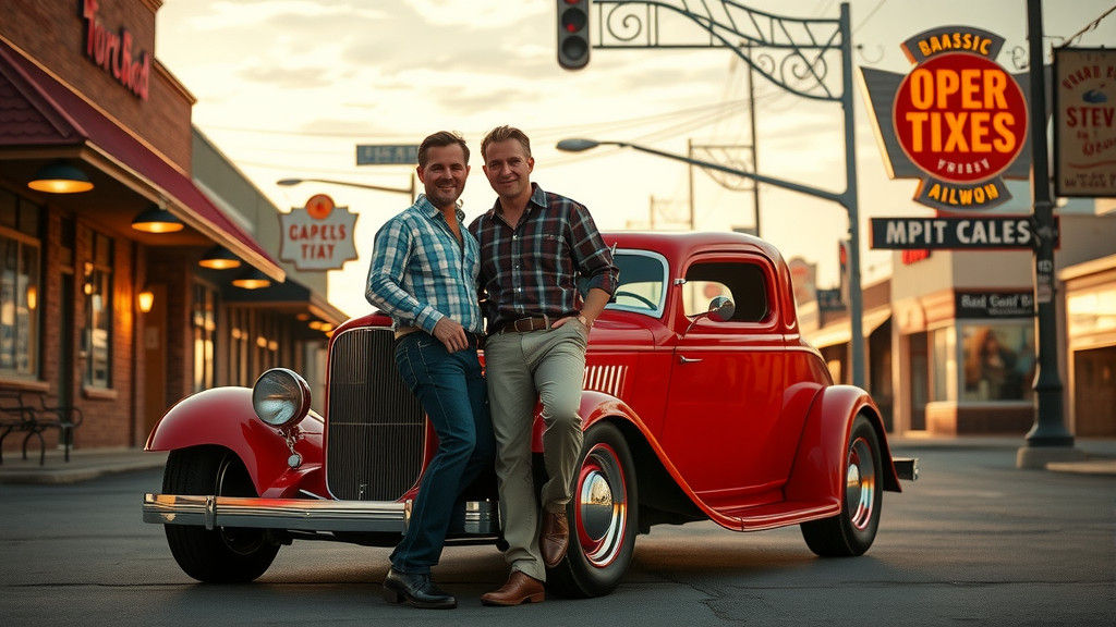 1960s Nostalgia: Friends and a Classic Car