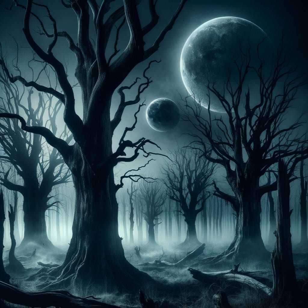 Three Dark Moons Over Mystical Dying Forest