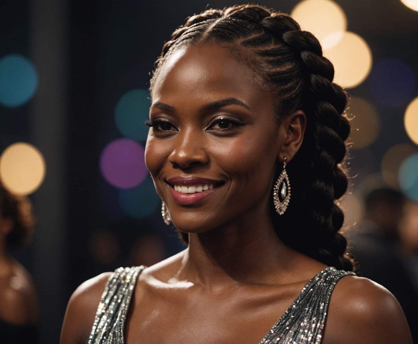 Close-Up of Woman in Glittery Dress