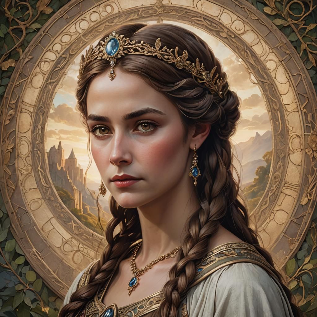 Queen Ismene of Ithaca Portrait in Elven Gown