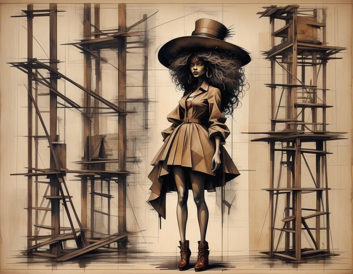 Ethereal Bauhaus Enigma Emerges from Sketchy Scaffolding in...