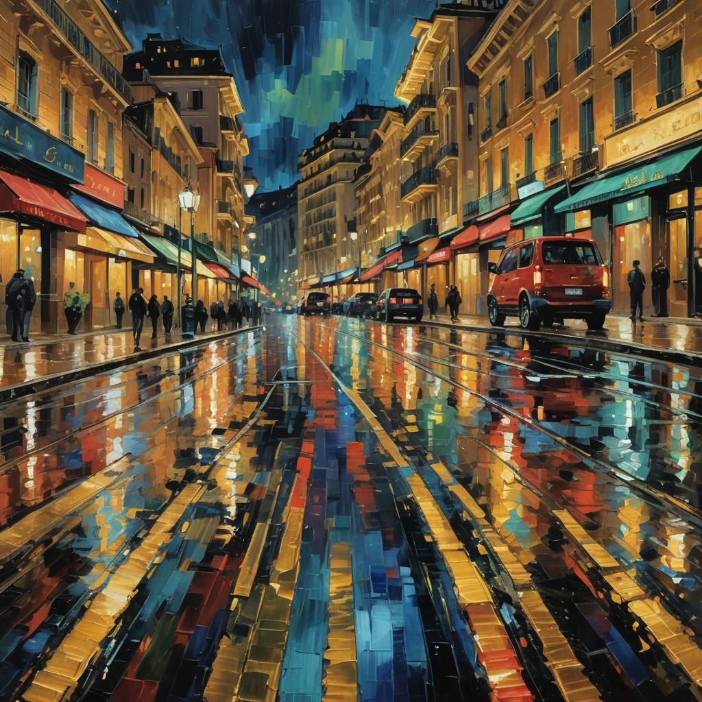 Monte Carlo Cityscape in Neo-Expressionist Style