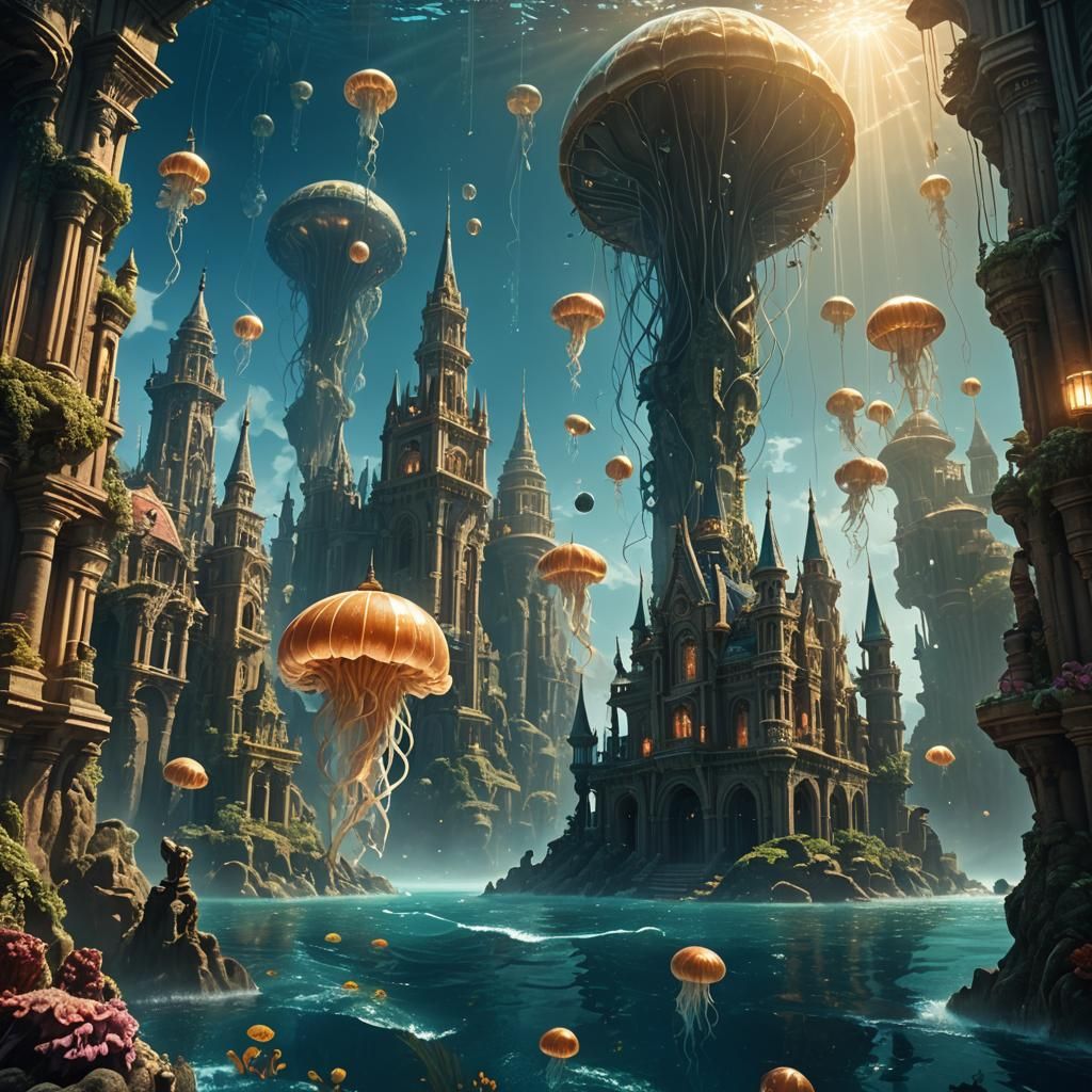Majestic Underwater City Rises in Digital Painting