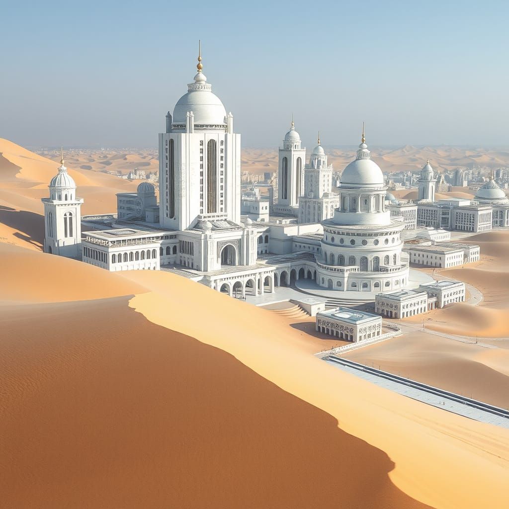 Sand Dunes Invade a Modern Marble City