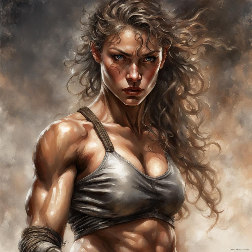 French boxing fighter still on her feet