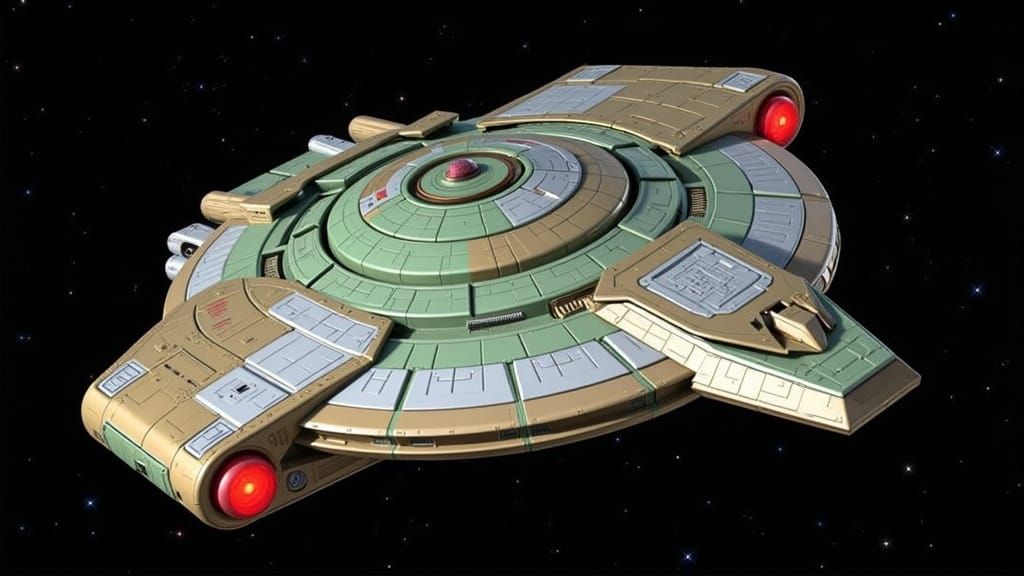 Star Trek Defiant Ship in Lollipop Color Scheme