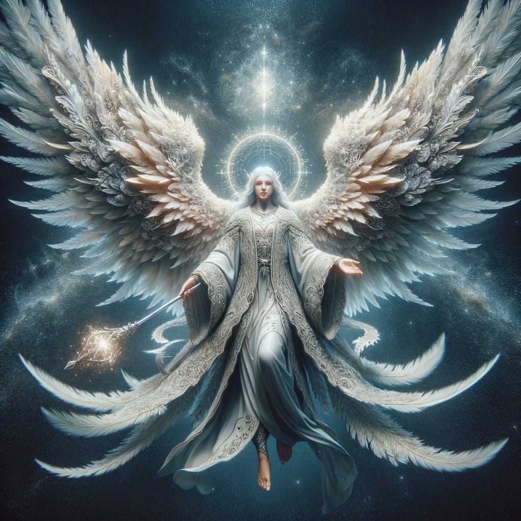 Magnificent Angel of Light in a Fantasy Realm