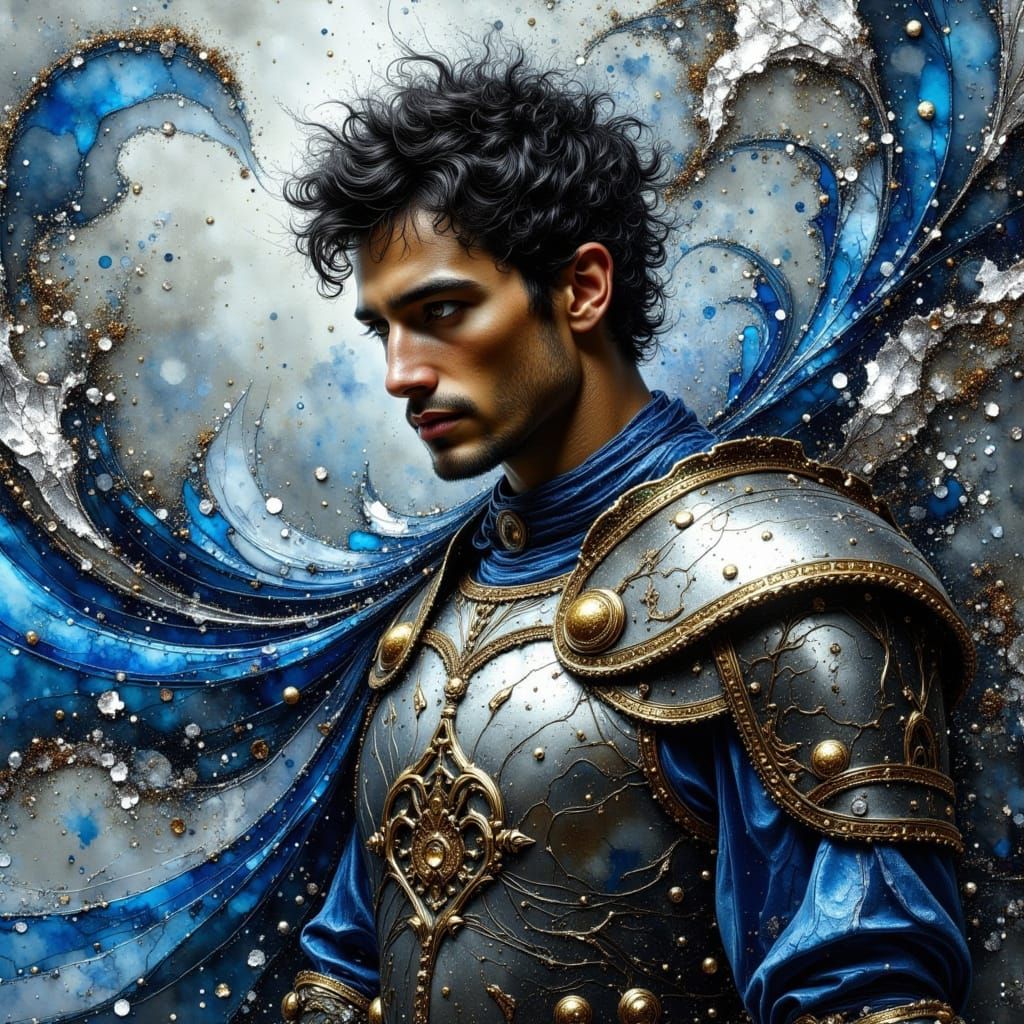 Chiseled Hero in Sparkling Silver Armour