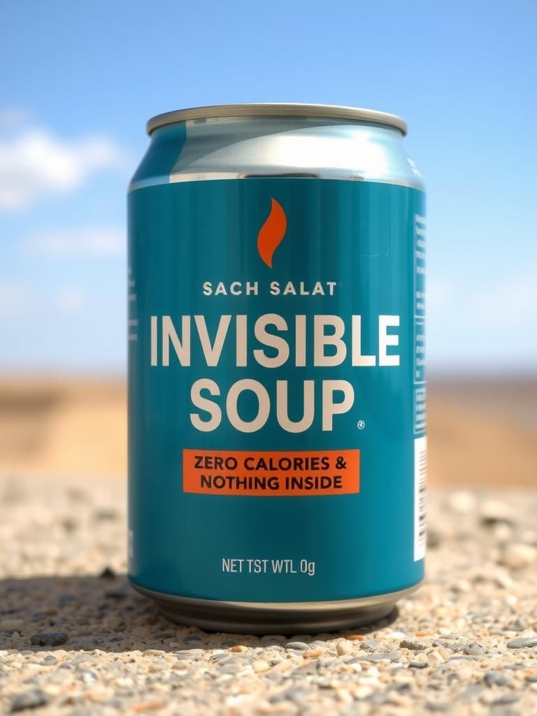 Humorous Invisible Soup Can: Zero Calories