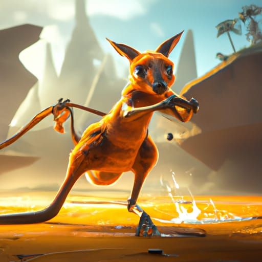 What is more Australian than Kangaroos throwing boomerangs at one another