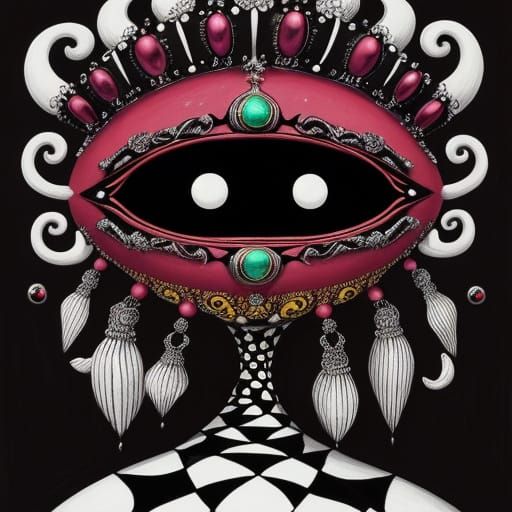 Surrealist Crown in Futuristic Jewel Tones