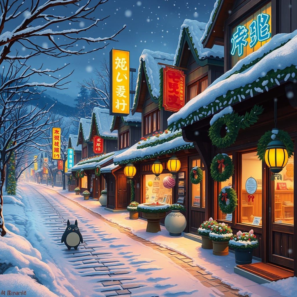 Whimsical Winter Wonderland in Japanese-Inspired Style