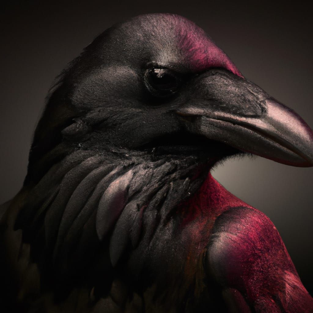 Magical Crow Portrait in Volumetric Lighting