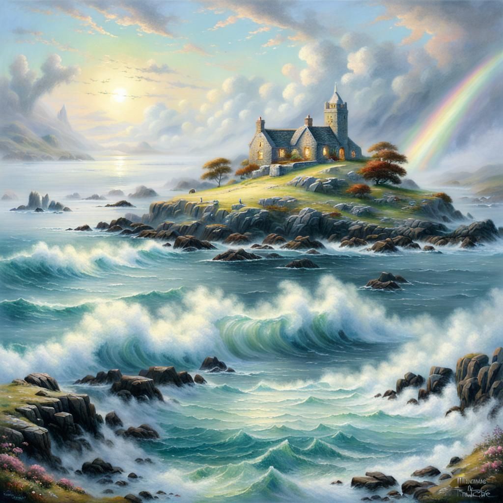 Ethereal Isle of Iona, Scotland in Fantasy Style