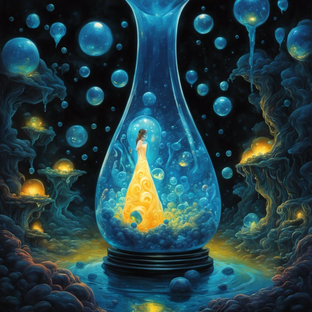 Girl Mesmerized by Psychedelic Lava Lamp