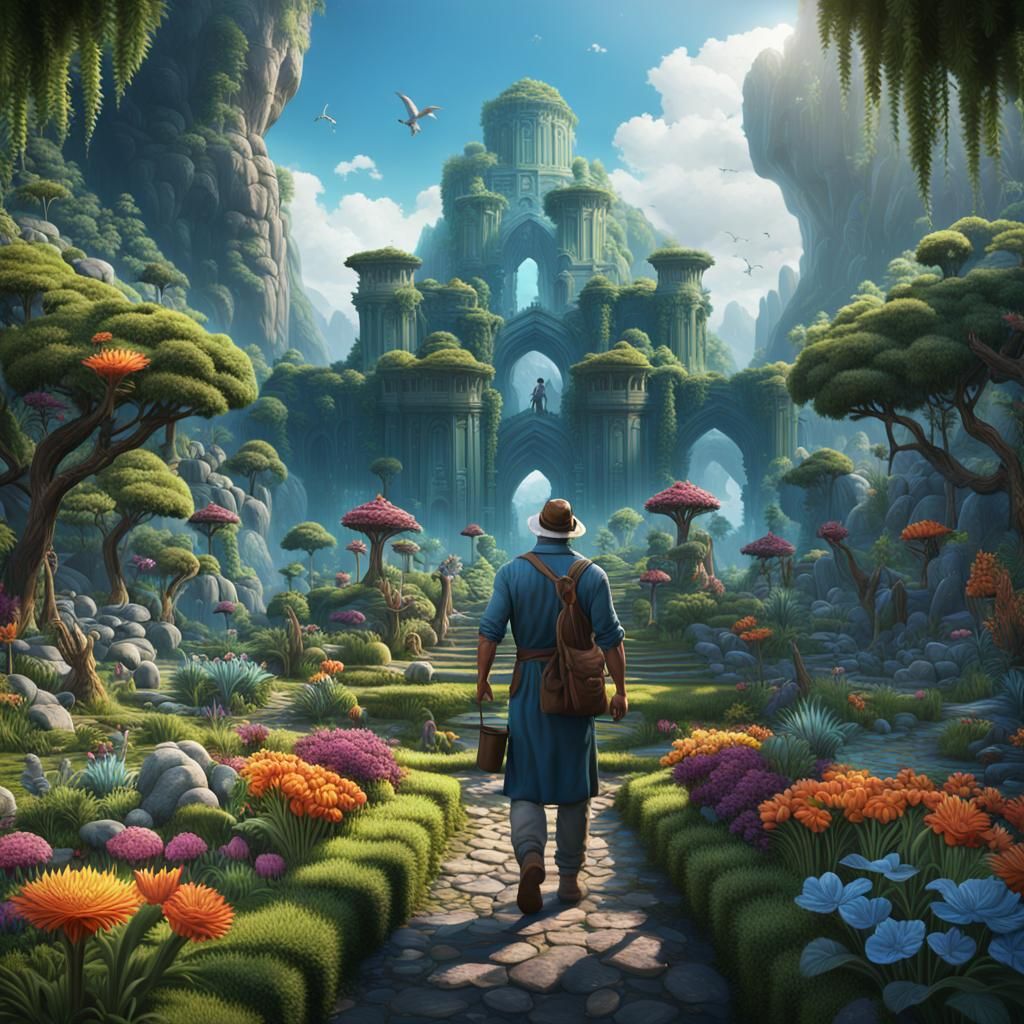 Garden of Eden: Detailed Matte Painting in 8K