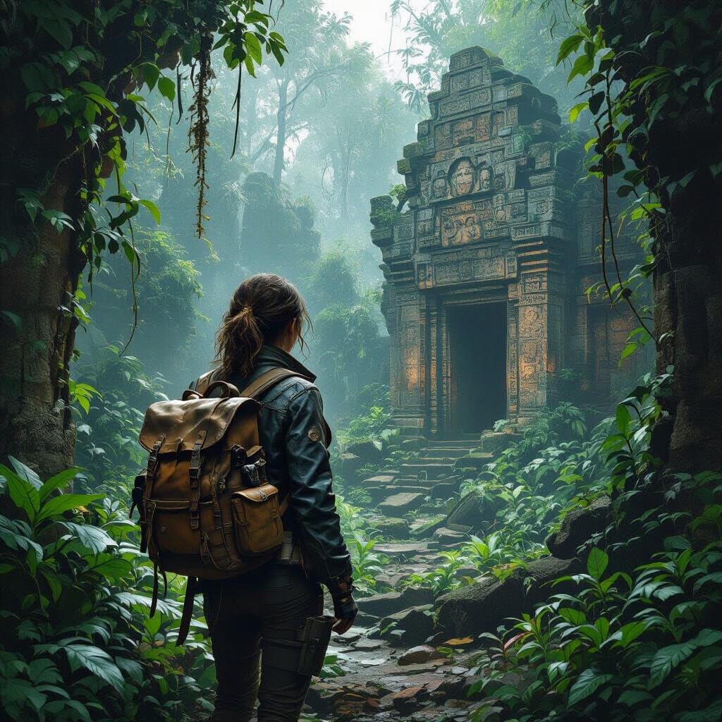 Explorer Discovers Ancient Jungle Ruins in Hyperrealistic St...