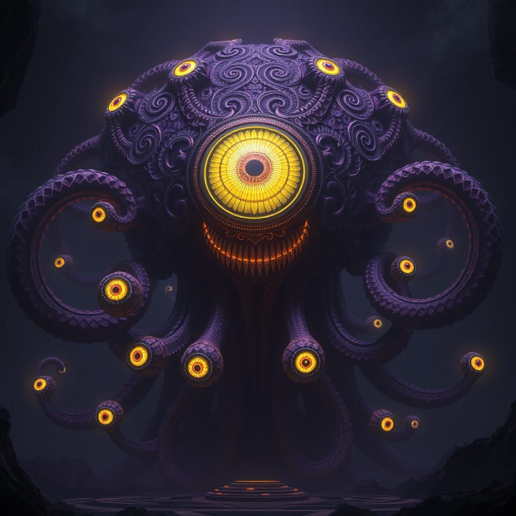 Celestial Abomination Emerges from Dark Mystical Realm