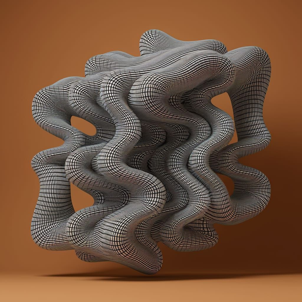 Surreal Hyper-Detailed Optical Illusion in Black and White