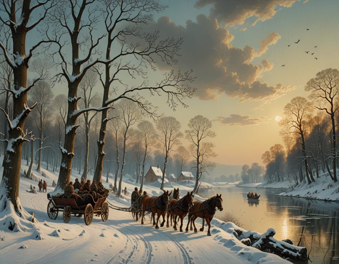 Dutch Renaissance Winter Scene with Chiaroscuro