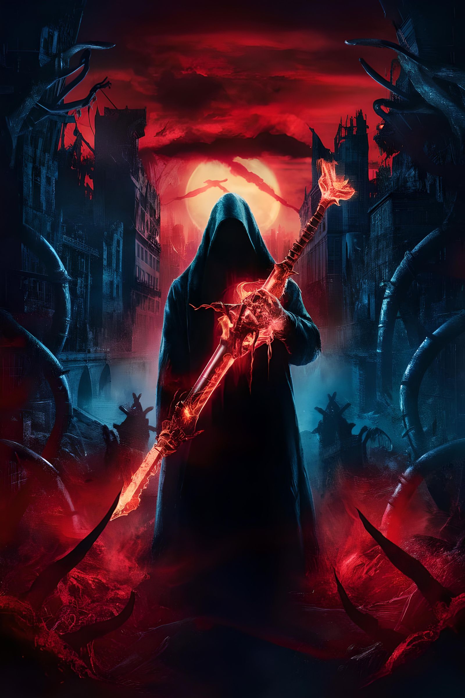 Post-Apocalyptic Occult Horror Movie Poster in 8K