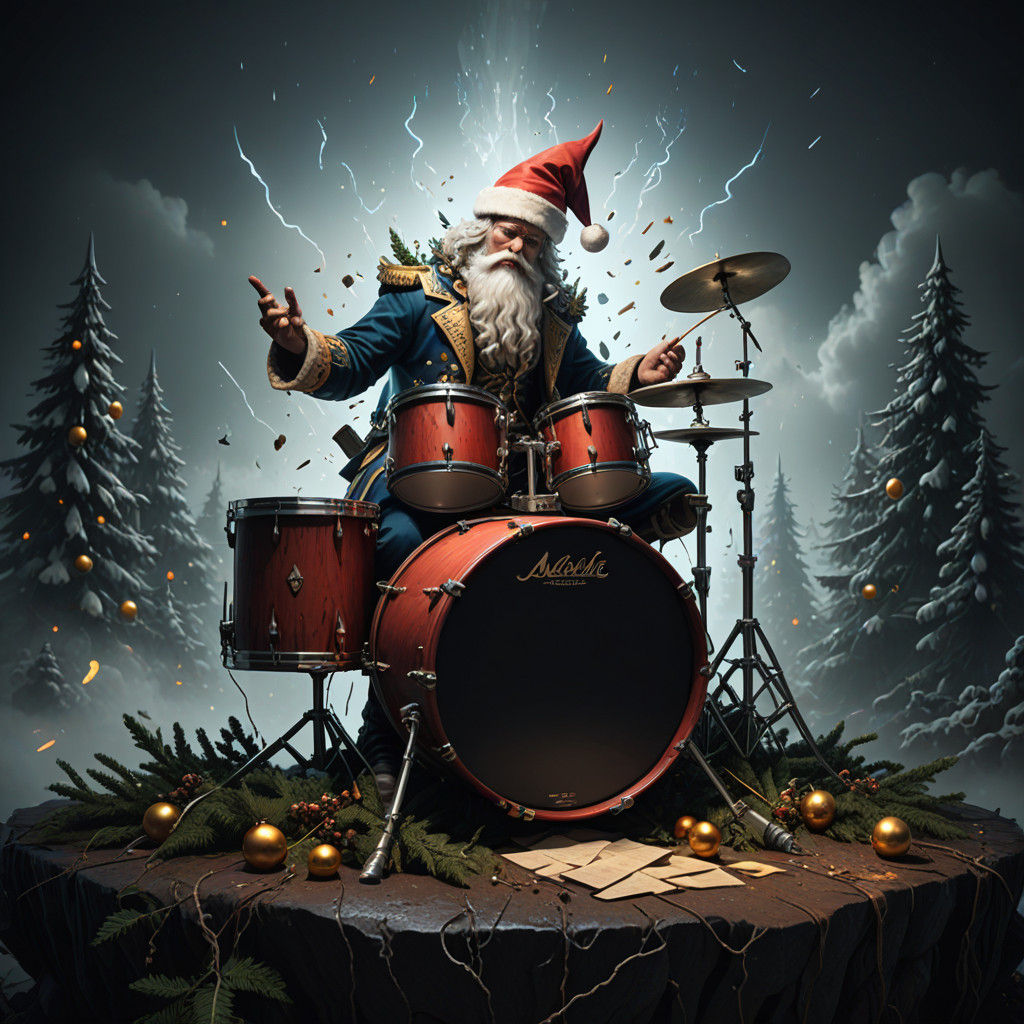 A Christmas Serenade of Twelve Drummers in a Moody, Maximali...