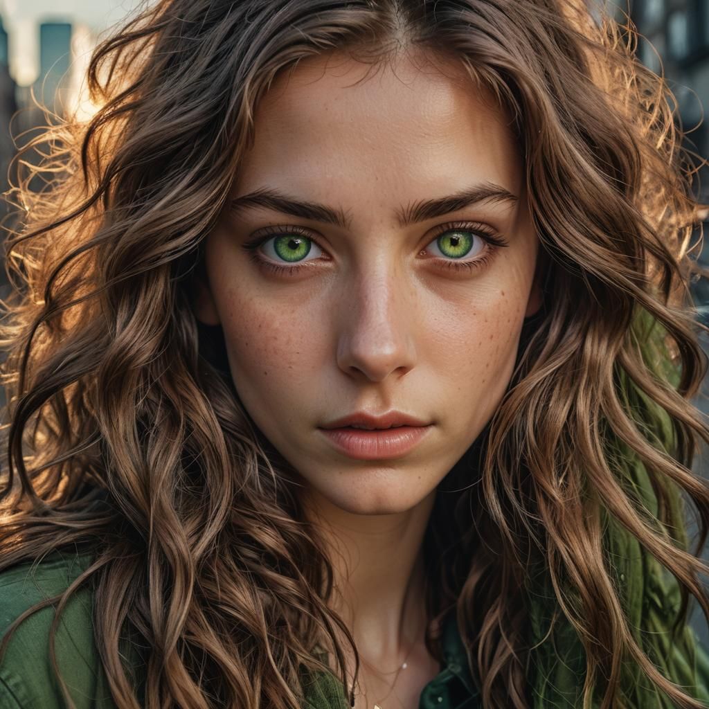 Woman Portrait in New York Sunset: Cinematic Photography