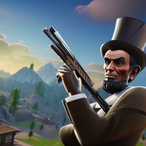 Abraham Lincoln in Fortnite: Detailed Matte Painting