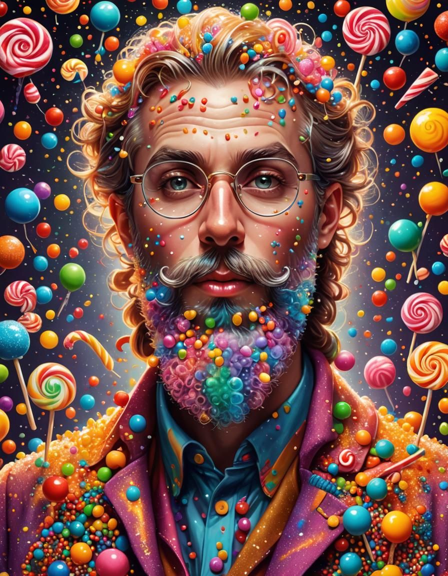 Candy Wizard Portrait in Candyland Artstyle