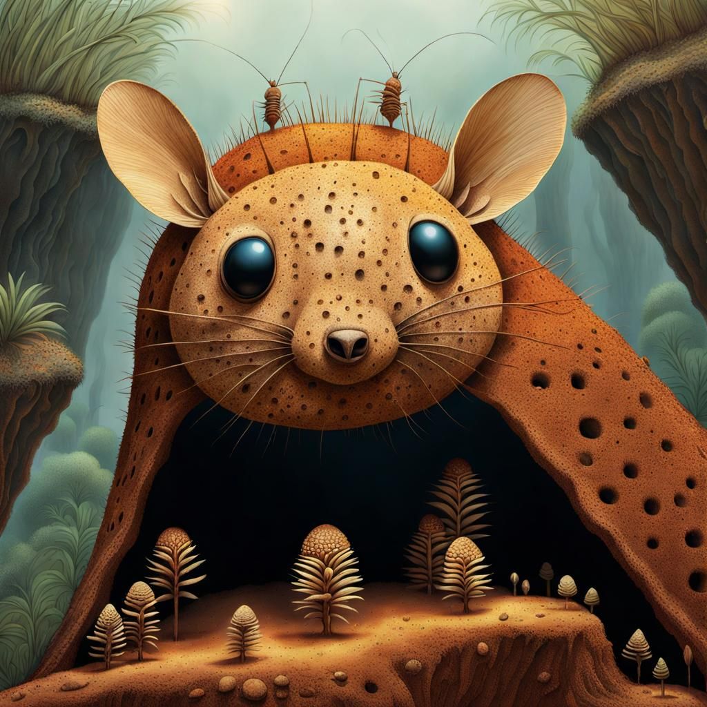 Ominous Termite Mound in Wilderness: Detailed 3D Rendering