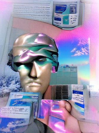 Synthetic Vaporwave Metal Hands Third Person View