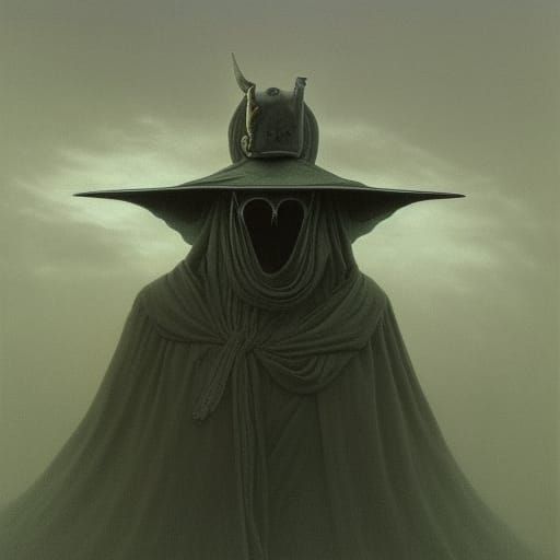 Plague Doctor in Dystopian Surrealist Style
