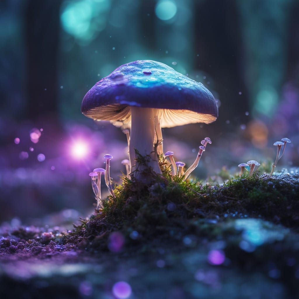 Luminescent Fungal Bloom in Crystalline Formation