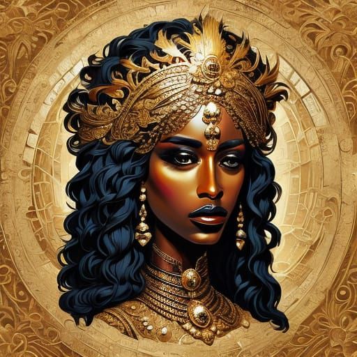 Majestic Queen in Mystical Portal Art