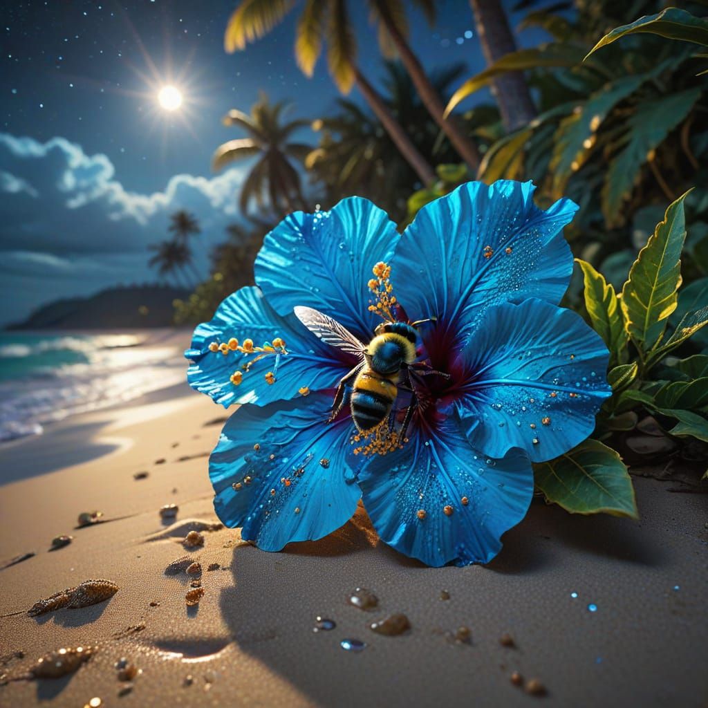 Bioluminescent Beach at Sunset Under Milky Way
