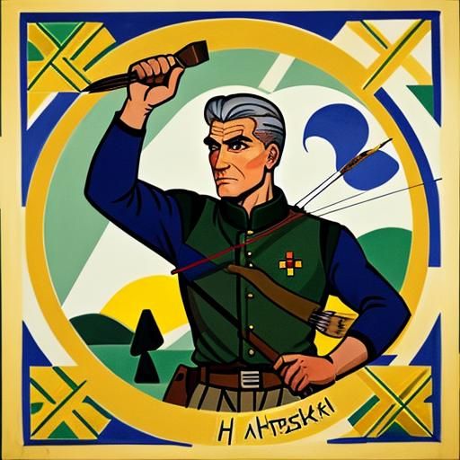 Archer in Fauvist Cubo-Futurist Style