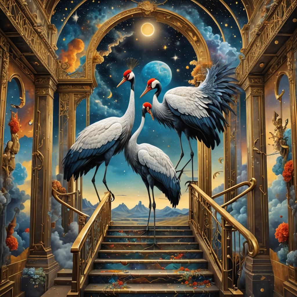 two japanese beautiful cranes in love... ooooh or 3 😁