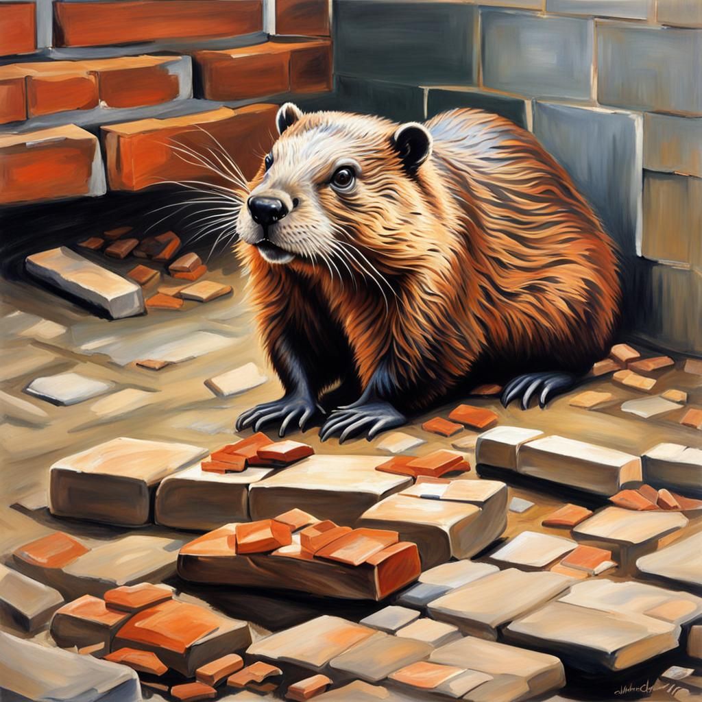 Beaver Building Foundation in Impressionistic Photorealism
