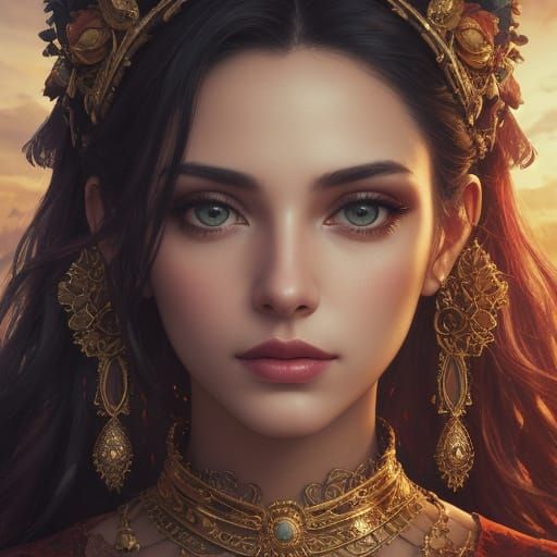 Surreal Portrait of Queen Kivarez in Dreamlike Textures