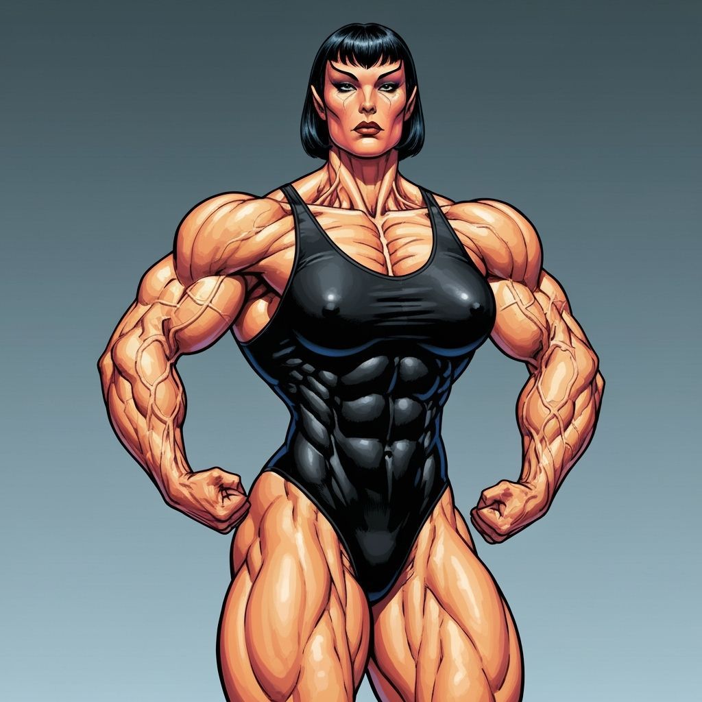 T'Pol: A Vulcan Bodybuilder in Comic Book Style