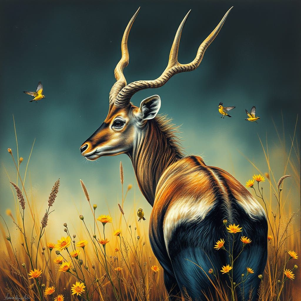 Carne Griffiths * Antilope kudu gracieuse aux cornes majestueuses *